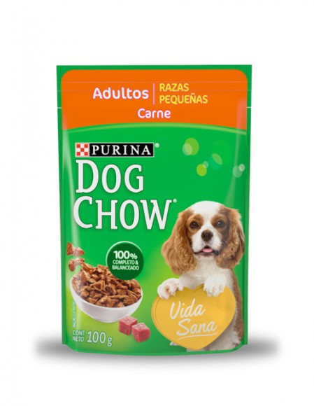 Dog Chow sobre - raza pequeña sabor carne (caja 20 pz)