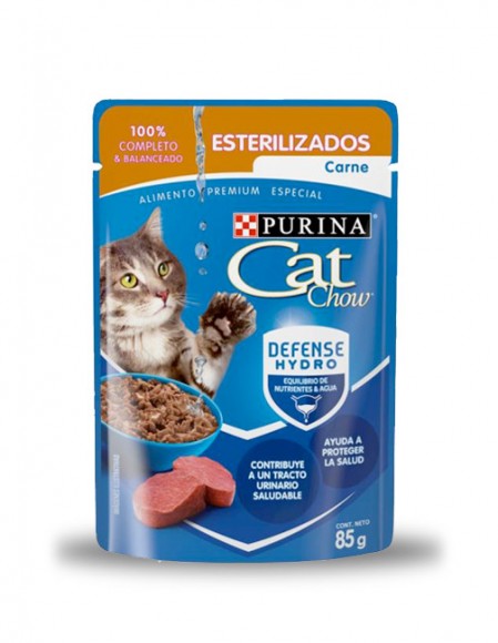 Cat Chow sobre esterilizado sabor carne (caja 24 pz)