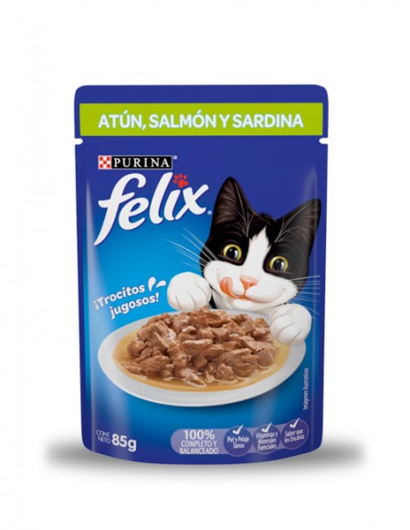 Felix sobre sabor atún/salmón/sardina (caja 24 pz)