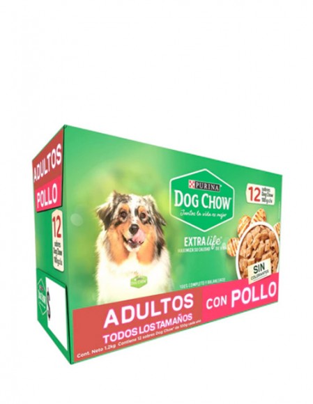 12 pack sobre Dog Chow adulto sabor pollo