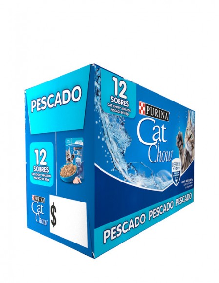 12 pack sobre Cat Chow sabor pescado