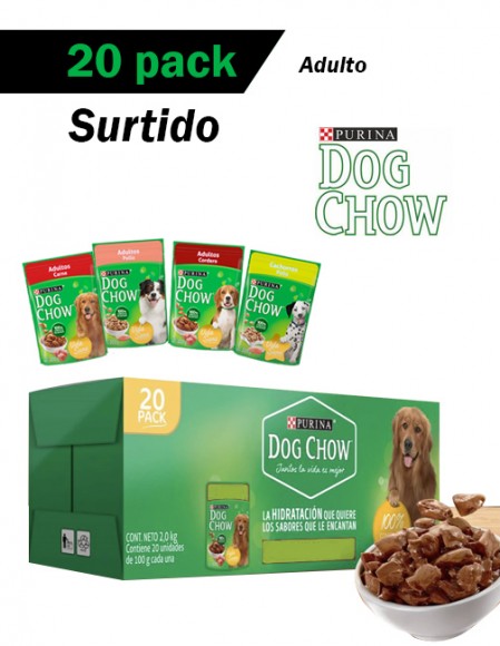 Dog chow sobre - caja surtida (20 piezas)