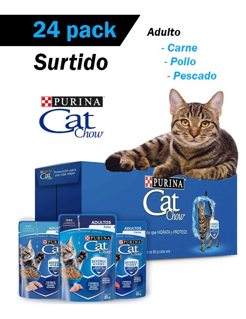 Cat chow sobre adulto - caja surtida (24 piezas)