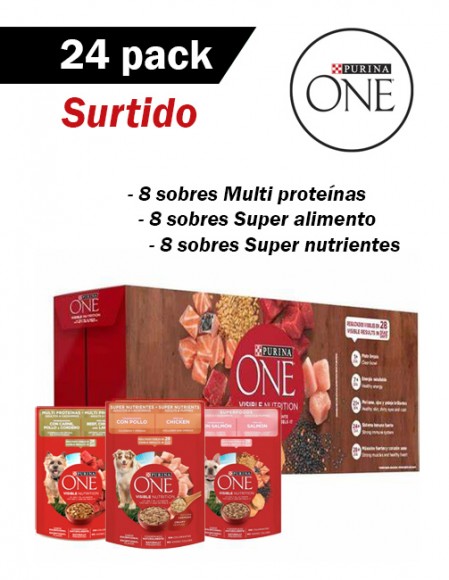 Purina One perro - sobre surtido (caja 24 pzs)