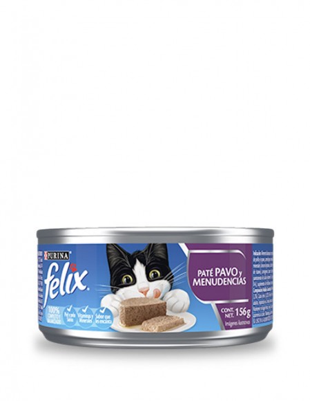 Felix lata paté pavo/menudencias (caja 24 pz)