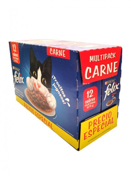 12 pack Felix sobre sabor carne