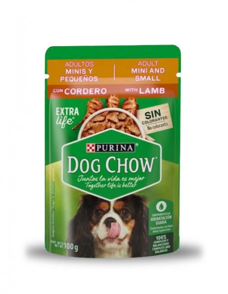 Dog Chow sobre - raza pequeña sabor cordero (caja 20 pz)