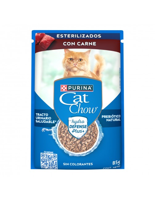 Cat Chow sobre esterilizado sabor carne (caja 24 pz)