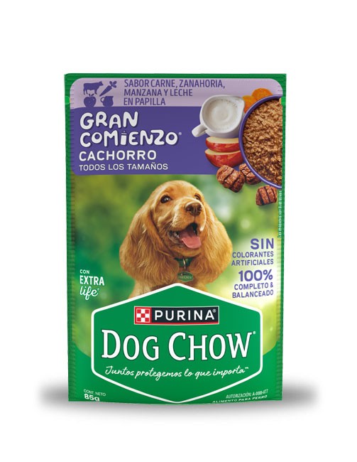 Sobre Dog Chow gran comienzo cachorro - carne, zanahoria,...
